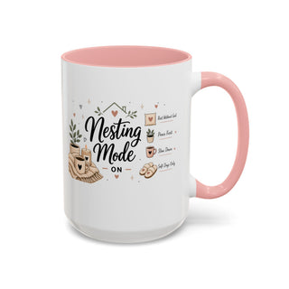 Nesting Mode Accent Coffee Mug (11, 15oz) – Cozy Self Care Vibes