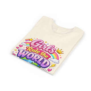 Girls Rule The World Shirt Cute Empowering Kids Graphic Tee Gift