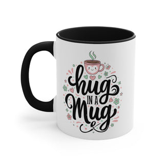 Hug in a Mug Accent Mug, Pink Interior Cute Floral Coffee Tea Cup Gift