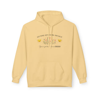 Keep Trying Keep Blooming Don’t Give Up Motivational Floral Hoodie Gift