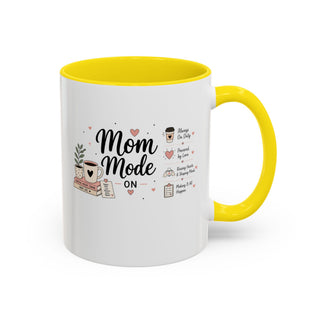 Mom Mode Accent Coffee Mug (11, 15oz) – Running on Coffee & Love