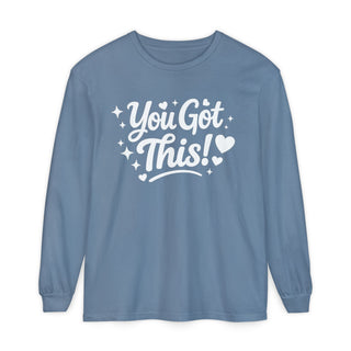 You Got This Long Sleeve Shirt – Cute Motivational Graphic Tee, Positive Affirmation Shirt, Trendy Red Aesthetic Top