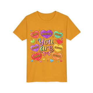 You Are Kind Brave Smart Loved Girls Cute Affirmation T-Shirt Design