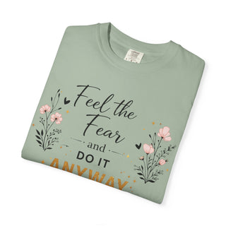 Feel the Fear and Do It Anyway Gold Motivational Quote Hoodie Shirt