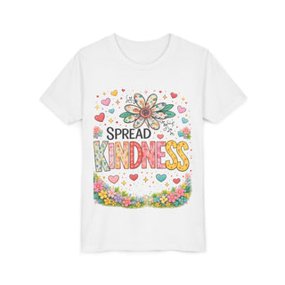 Spread Kindness Girls T-Shirt – Cute Floral Positive Kids Tee