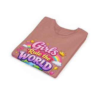 Girls Rule The World Shirt Cute Empowering Kids Graphic Tee Gift