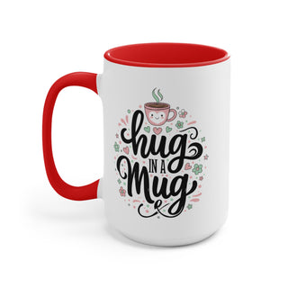 Hug in a Mug Accent Mug, Pink Interior Cute Floral Coffee Tea Cup Gift