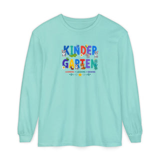 Kindergarten Long Sleeve Shirt, Cute Animal Alphabet Tee, Learning Laughing Growing Shirt, First Day of Kindergarten Outfit, Back to School Kids Tee