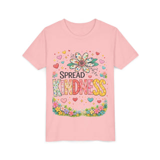 Spread Kindness Girls T-Shirt – Cute Floral Positive Kids Tee