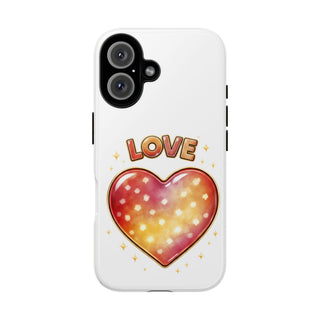 Love Rainbow Heart Phone Case, Pastel Aesthetic Cute Girly Gift for Her