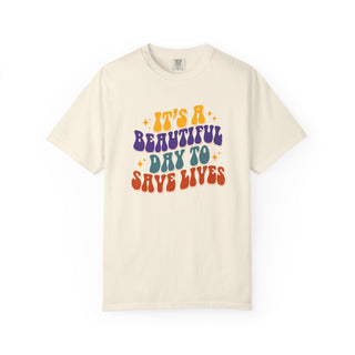 It's a Beautiful Day to Save Lives Nurse Shirt, Retro RN LPN Tee, Healthcare Worker Gift, Nurse Appreciation Shirt, Medical Professional Graphic Tee