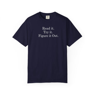 Casual Statement Tshirt Vintage Feel Garment Dyed Design Heavyweight Cotton Comfortable Fabric Motivational Quote Shirt Relaxed Fit Style Everyday Wear Essential Maker Apparel Collection DIY Enthusiast Gift Learning Mindset Clothing Soft