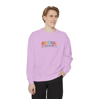 Vintage Graphic Sweatshirt – Garment Dyed Relaxed Fit Crewneck Original Since Day One Sweatshirt