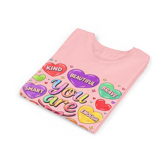 You Are Kind Brave Smart Loved Girls Cute Affirmation T-Shirt Design