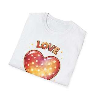 Love Heart Graphic T-Shirt, Cute Aesthetic Red Gold Heart Shirt for Women
