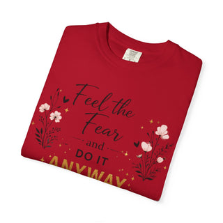 Feel the Fear and Do It Anyway Gold Motivational Quote Hoodie Shirt