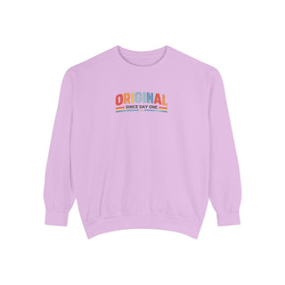 Vintage Graphic Sweatshirt – Garment Dyed Relaxed Fit Crewneck Original Since Day One Sweatshirt