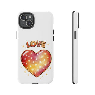 Love Rainbow Heart Phone Case, Pastel Aesthetic Cute Girly Gift for Her
