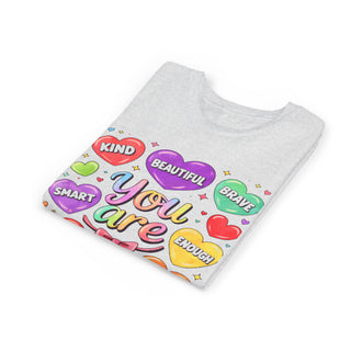 You Are Kind Brave Smart Loved Girls Cute Affirmation T-Shirt Design