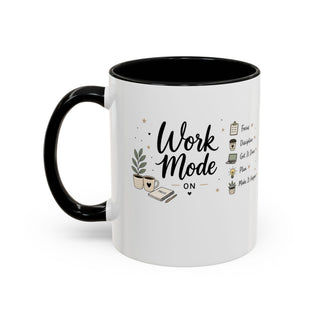 Work Mode ON Accent Coffee Mug (11, 15oz) – Productivity & Focus