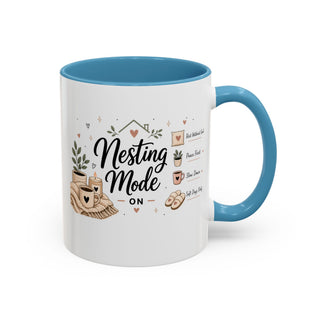 Nesting Mode Accent Coffee Mug (11, 15oz) – Cozy Self Care Vibes