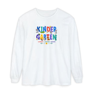 Kindergarten Long Sleeve Shirt, Cute Animal Alphabet Tee, Learning Laughing Growing Shirt, First Day of Kindergarten Outfit, Back to School Kids Tee