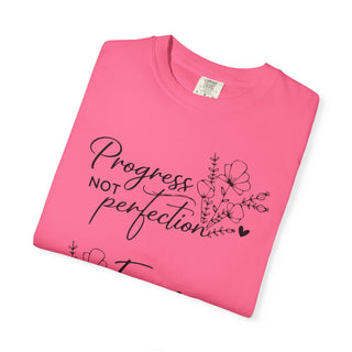 Progress Not Perfection Focus on the Good Inspirational Floral T-Shirt Gift