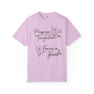 Progress Not Perfection Focus on the Good Inspirational Floral T-Shirt Gift