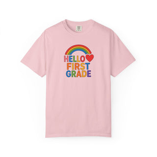 Hello First Grade T-Shirt — Rainbow Back-to-School Shirt for Kids