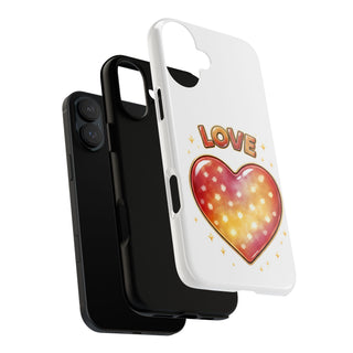 Love Rainbow Heart Phone Case, Pastel Aesthetic Cute Girly Gift for Her