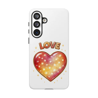Love Rainbow Heart Phone Case, Pastel Aesthetic Cute Girly Gift for Her