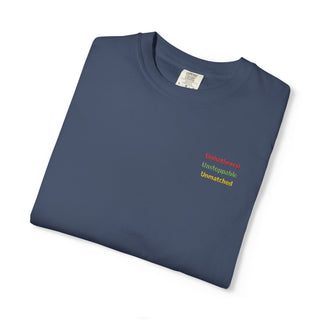 Unbothered Unstoppable Unmatched Embroidered Minimalist Tee