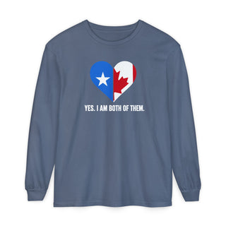 Somali Canadian Pride Long Sleeve Shirt – Yes, I Am Both of Them, Somalia Canada Flag Heart Tee
