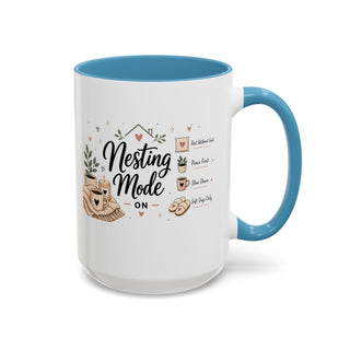 Nesting Mode Accent Coffee Mug (11, 15oz) – Cozy Self Care Vibes
