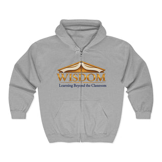 Educator Hoodie Professional Teaching Wear Full Zip Sweatshirt Cotton Poly Comfort Blend Embroidered Design Details Wisdom Book Motif Teacher Appreciation Present School Staff Essential Roomy Classic Fit Deep Front Pockets Daily Classroom