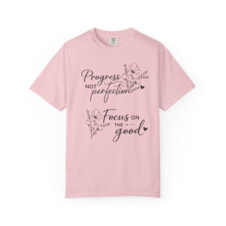 Progress Not Perfection Focus on the Good Inspirational Floral T-Shirt Gift