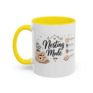 Nesting Mode Accent Coffee Mug (11, 15oz) – Cozy Self Care Vibes