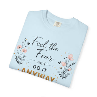 Feel the Fear and Do It Anyway Gold Motivational Quote Hoodie Shirt