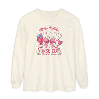Proud Member of the Nurse Club Long Sleeve Shirt Cardiac Nurse Healthcare RN LPN NICU School Nurse New Nurse Birthday Gift Tee