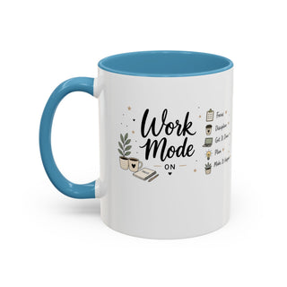 Work Mode ON Accent Coffee Mug (11, 15oz) – Productivity & Focus