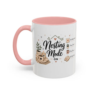 Nesting Mode Accent Coffee Mug (11, 15oz) – Cozy Self Care Vibes