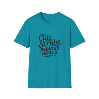 Cute Scrubs Serious Skills Shirt, Funny Nurse Tee, Healthcare Worker Gift