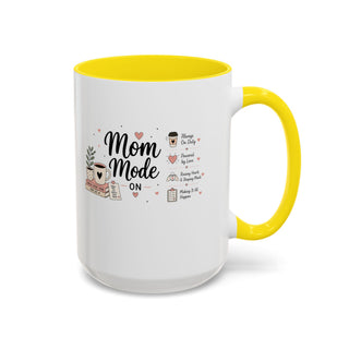 Mom Mode Accent Coffee Mug (11, 15oz) – Running on Coffee & Love