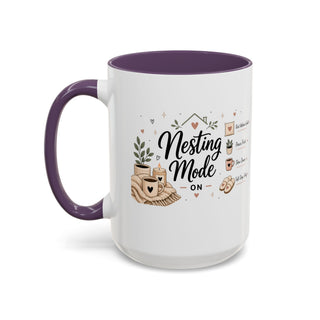 Nesting Mode Accent Coffee Mug (11, 15oz) – Cozy Self Care Vibes