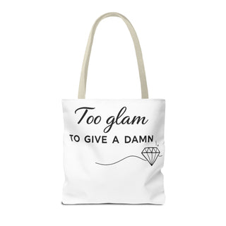 Too Glam to Give a Damn Tote Bag, Funny Aesthetic Canvas Gift for Her