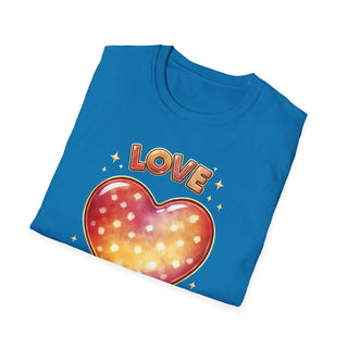 Love Heart Graphic T-Shirt, Cute Aesthetic Red Gold Heart Shirt for Women