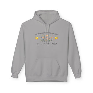 Keep Trying Keep Blooming Don’t Give Up Motivational Floral Hoodie Gift