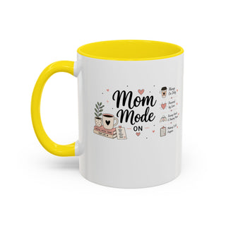 Mom Mode Accent Coffee Mug (11, 15oz) – Running on Coffee & Love