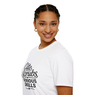 Cute Scrubs Serious Skills Shirt, Funny Nurse Tee, Healthcare Worker Gift