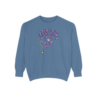 Floral Nurse Sweatshirt Cute Nurse Gift RN LPN Crewneck Nurse Appreciation Sweatshirt Healthcare Worker Gift Medical Professional Sweatshirt